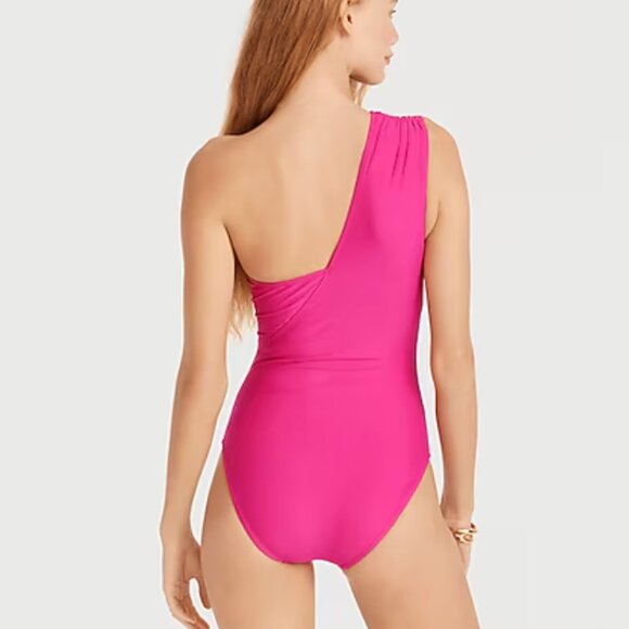 Ruched one-shoulder one-piece j.crew swimsuit new - Picture 3 of 4